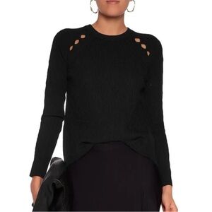 Milly Black Ribbed Knit Sweater